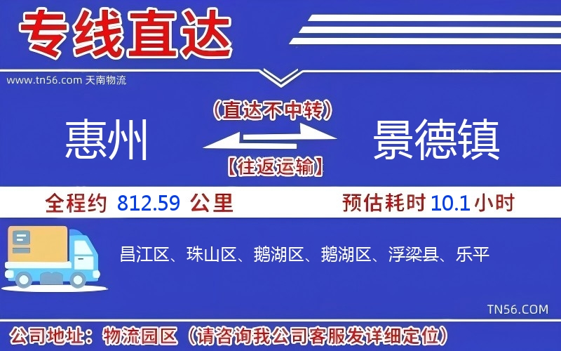 惠州到景德镇物流公司