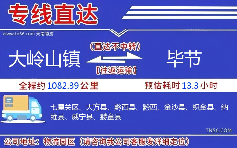 大岭山镇到毕节物流公司