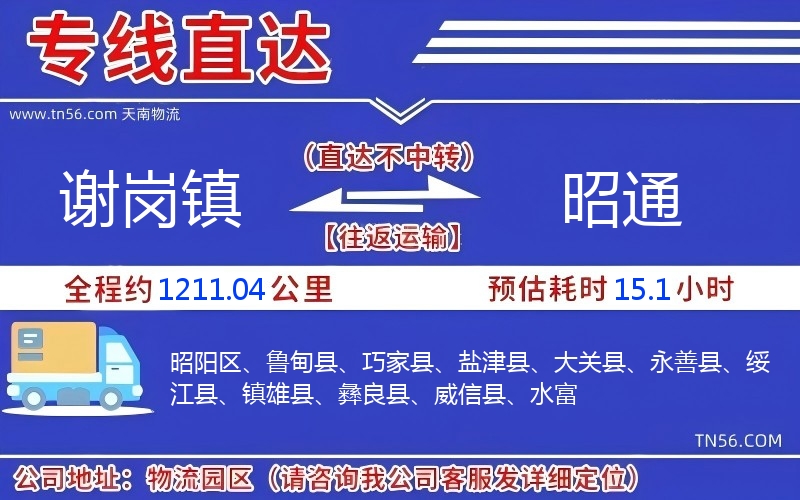 谢岗镇到昭通物流公司