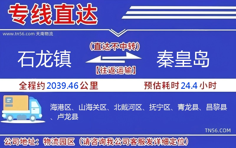 石龙镇到秦皇岛物流公司 石龙镇到秦皇岛物流公司