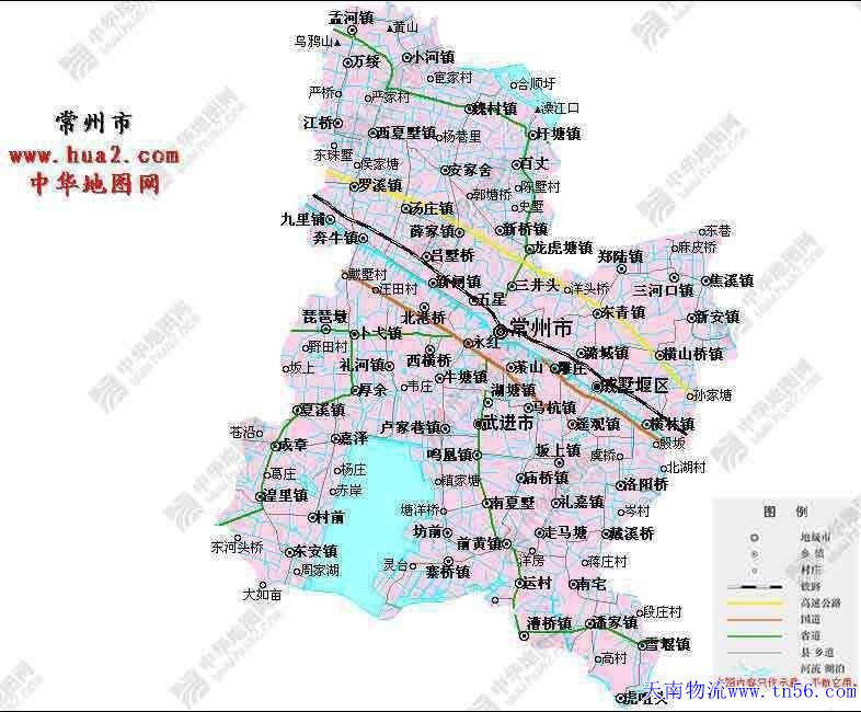 东莞到常州市物流舆图