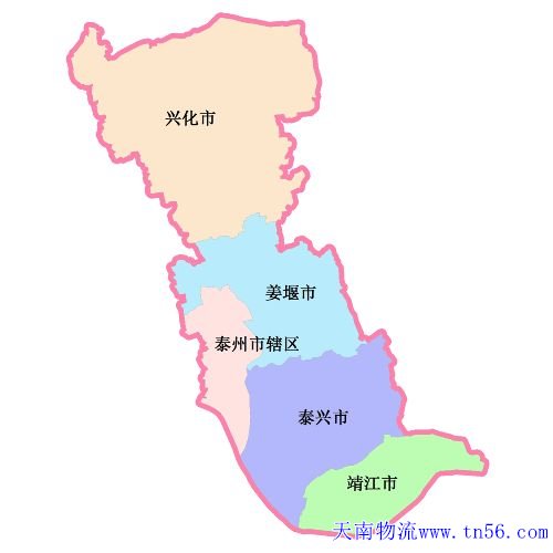 东莞到泰州市物流舆图